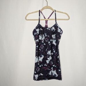 Lululemon Women's Power Y Navy Blue Luon Strappy Static Blossom Tank Top S 6